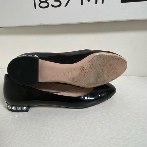 Miu Miu Black Patent Leather Ballet Flats - Picture 4 of 5